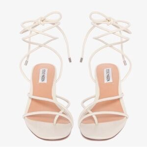 Steve Madden Impressed Lace Up Women's White Strappy Heels